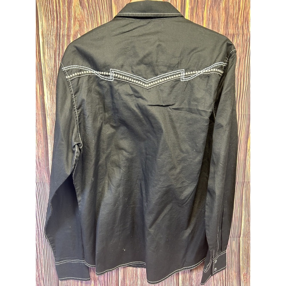 Rock 47 Wrangler Pearl Snap Western Shirt Mens Large Black Cowboy Rodeo NWT - Picture 10 of 10